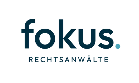 Logo der fokus Rechtsanwälte GmbH, dunkle Variante